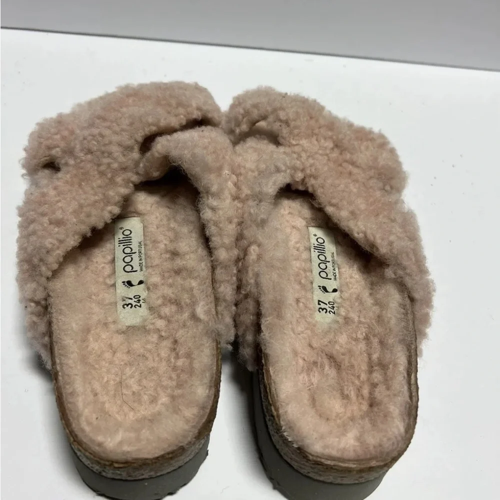 Papillio Women's Shearling Sandal Pink Size US6 N EU37